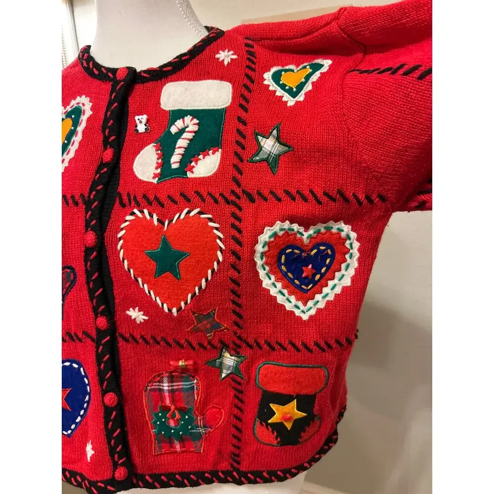 Designers Original Studio | Vintage Knit Holiday Cardigan | Large - Picture 5 of 15
